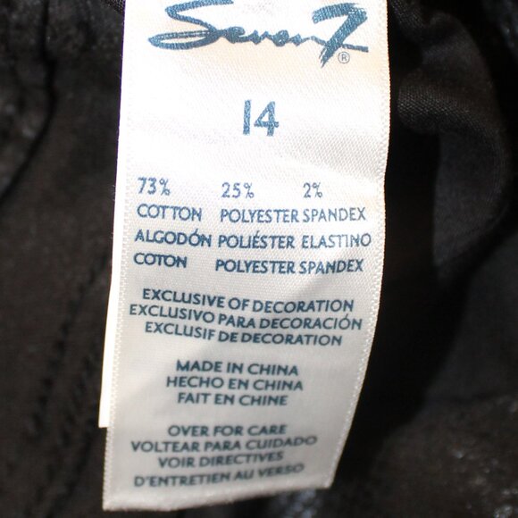 BIG SALE JEANS Seven7 Coated Skinny Faux Leather Black Viper Size 14 30” NWT's - Picture 16 of 16